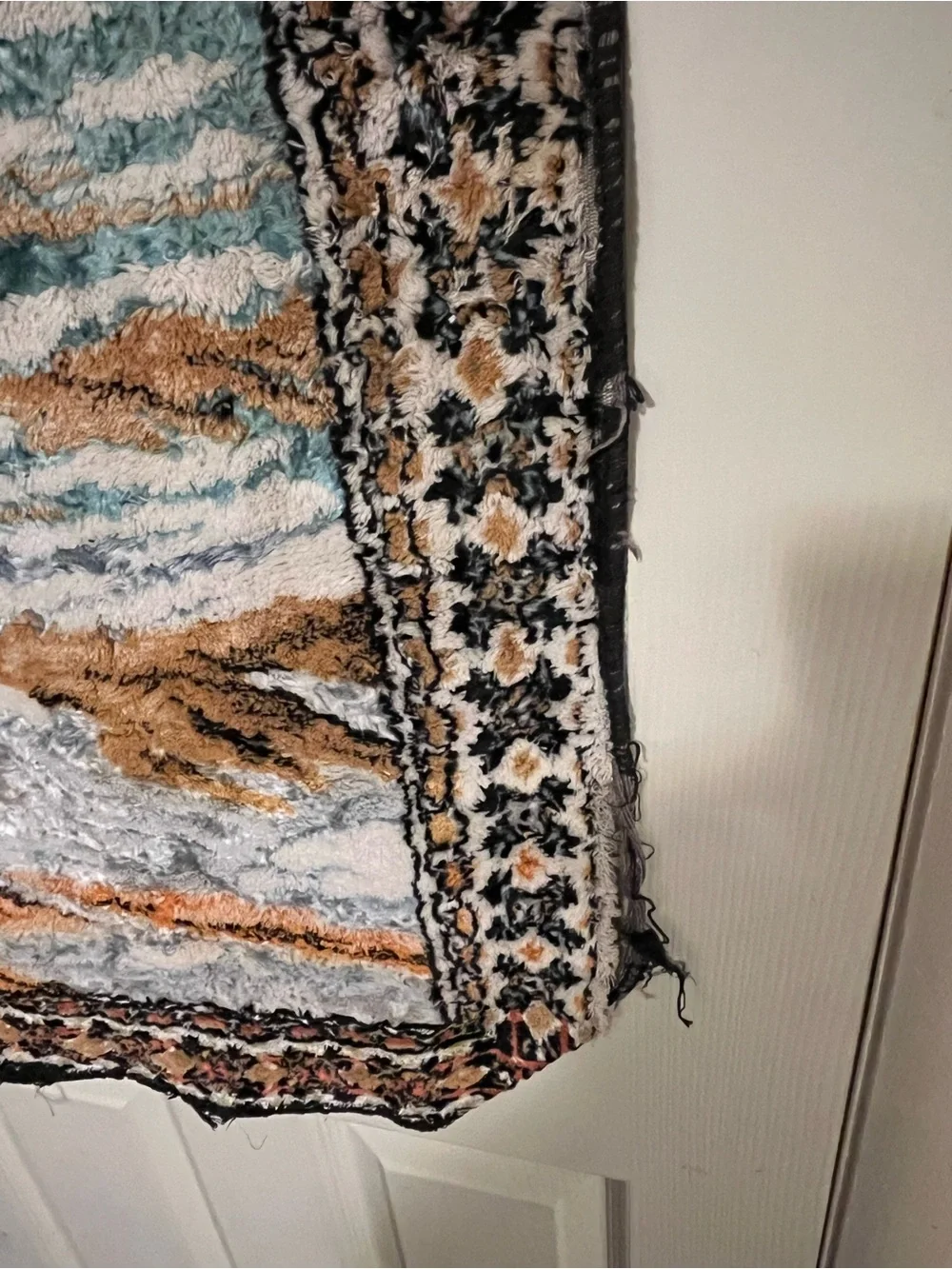 Vintage Velvet Tapestry Wall Hanging Carpet reindeer Deer Wildlife sunset